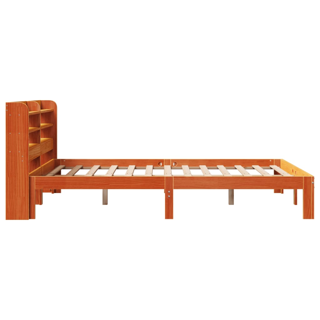 Bedframe zonder matras massief grenenhout wasbruin 135x190 cm is nu te koop bij PeponiXL, paradijselijk wonen!