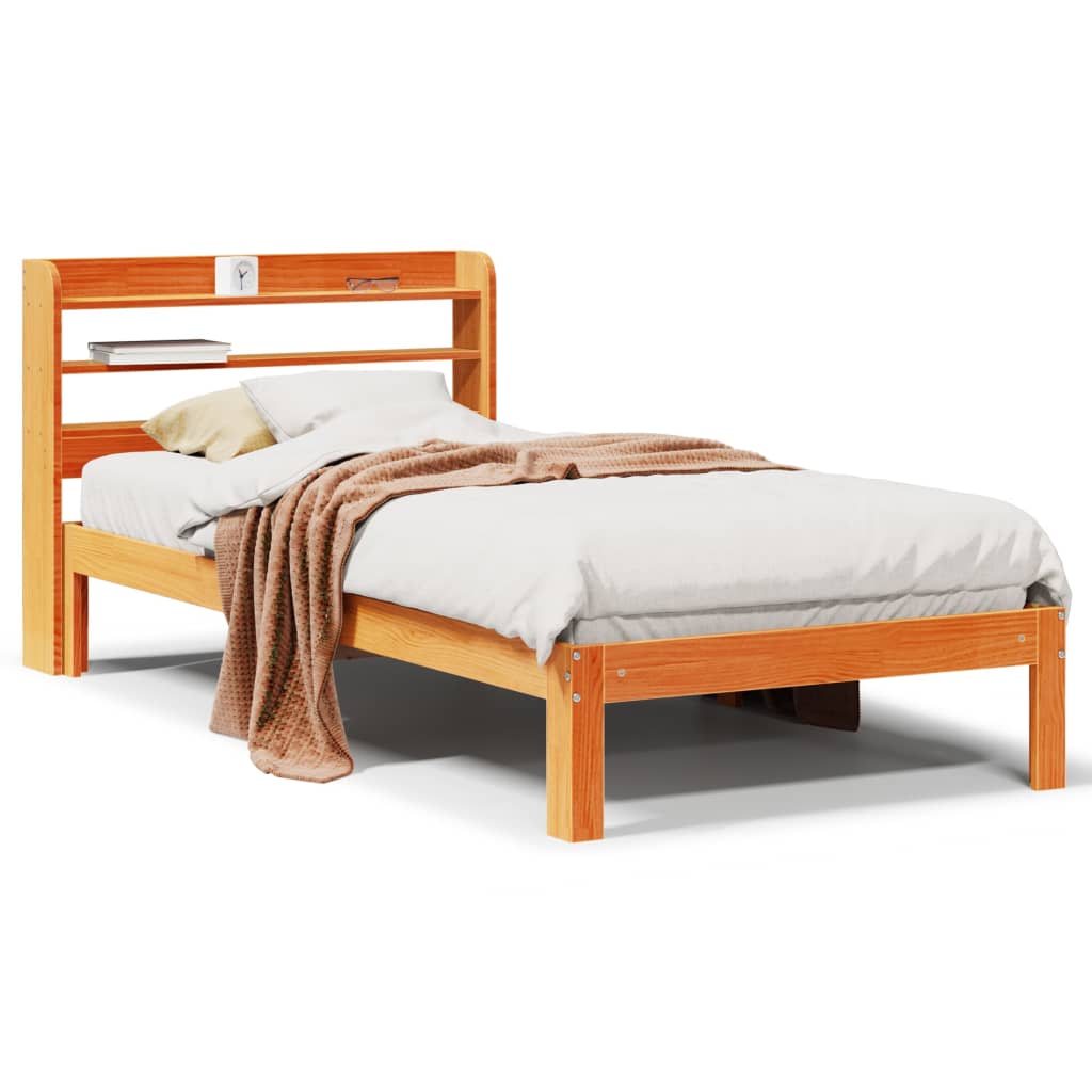 Bedframe zonder matras massief grenenhout wasbruin 100x200 cm is nu te koop bij PeponiXL, paradijselijk wonen!