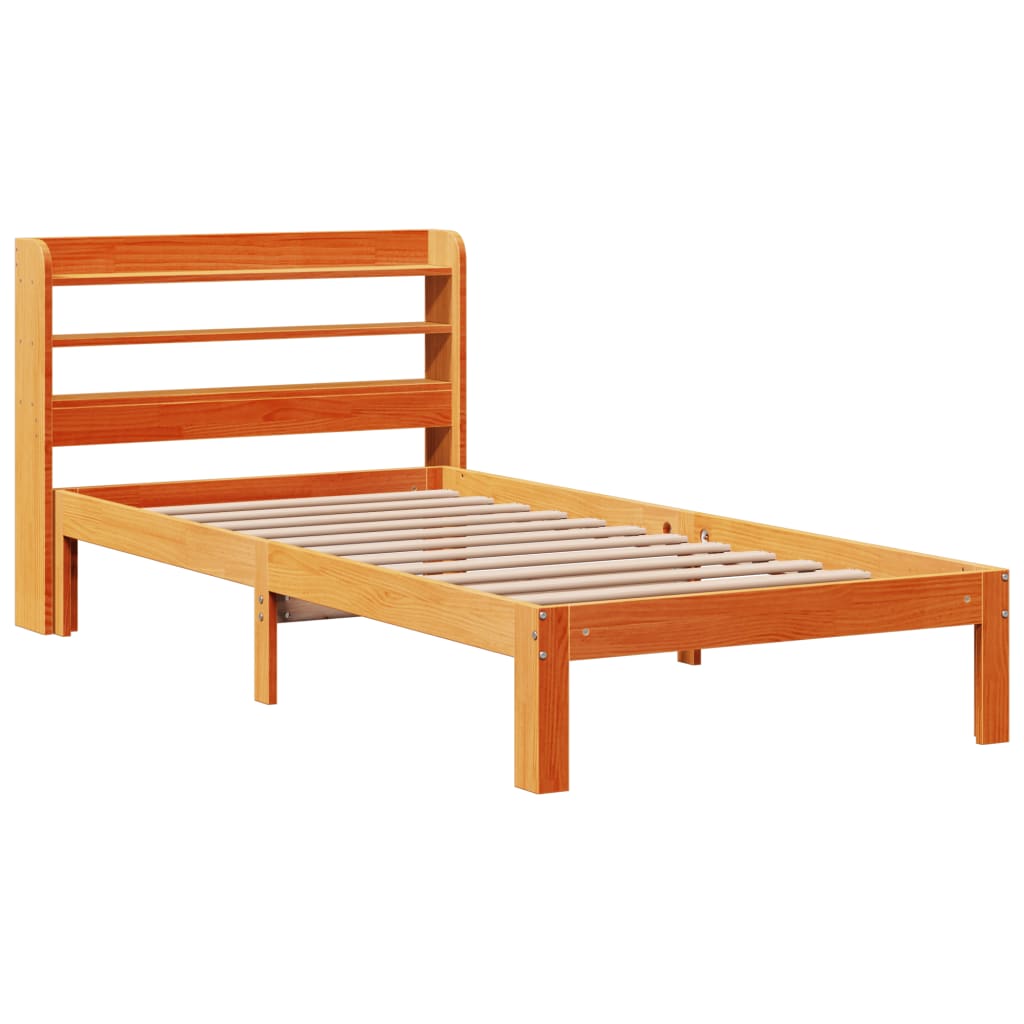 Bedframe zonder matras massief grenenhout wasbruin 100x200 cm is nu te koop bij PeponiXL, paradijselijk wonen!
