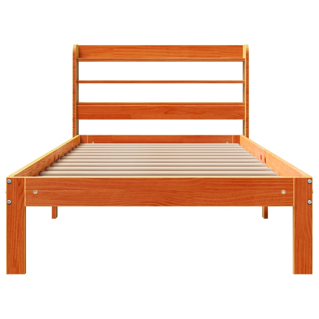 Bedframe zonder matras massief grenenhout wasbruin 100x200 cm is nu te koop bij PeponiXL, paradijselijk wonen!