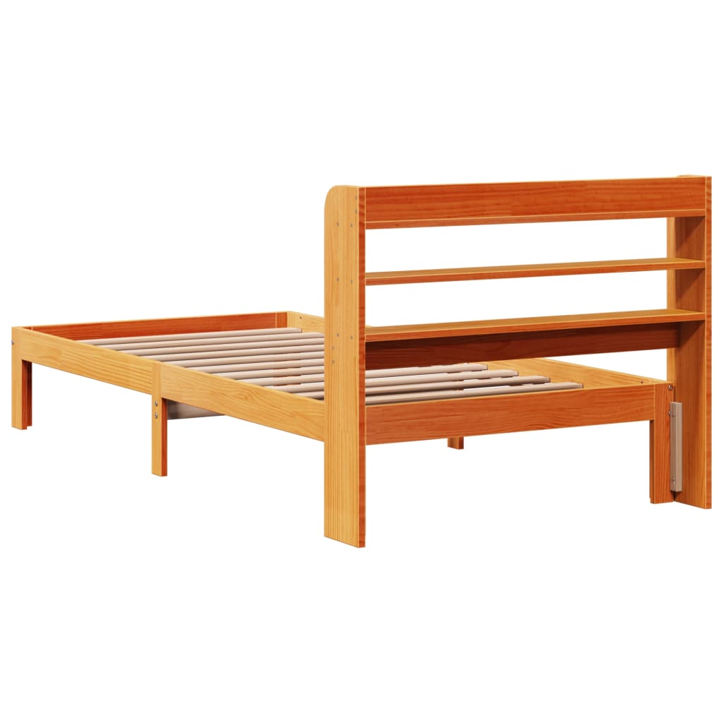 Bedframe zonder matras massief grenenhout wasbruin 100x200 cm is nu te koop bij PeponiXL, paradijselijk wonen!