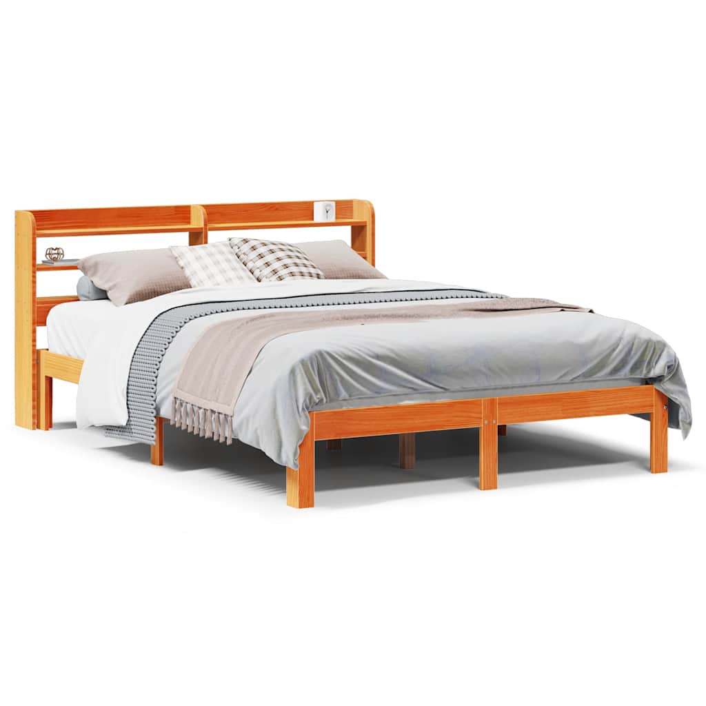 Bedframe zonder matras massief grenenhout wasbruin 140x200 cm is nu te koop bij PeponiXL, paradijselijk wonen!