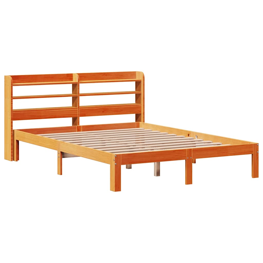 Bedframe zonder matras massief grenenhout wasbruin 140x200 cm is nu te koop bij PeponiXL, paradijselijk wonen!