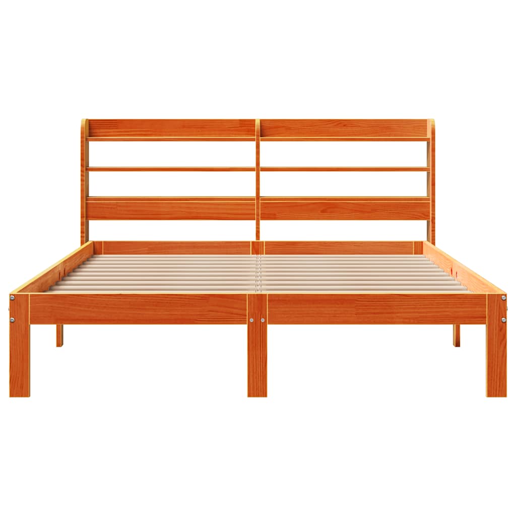 Bedframe zonder matras massief grenenhout wasbruin 140x200 cm is nu te koop bij PeponiXL, paradijselijk wonen!