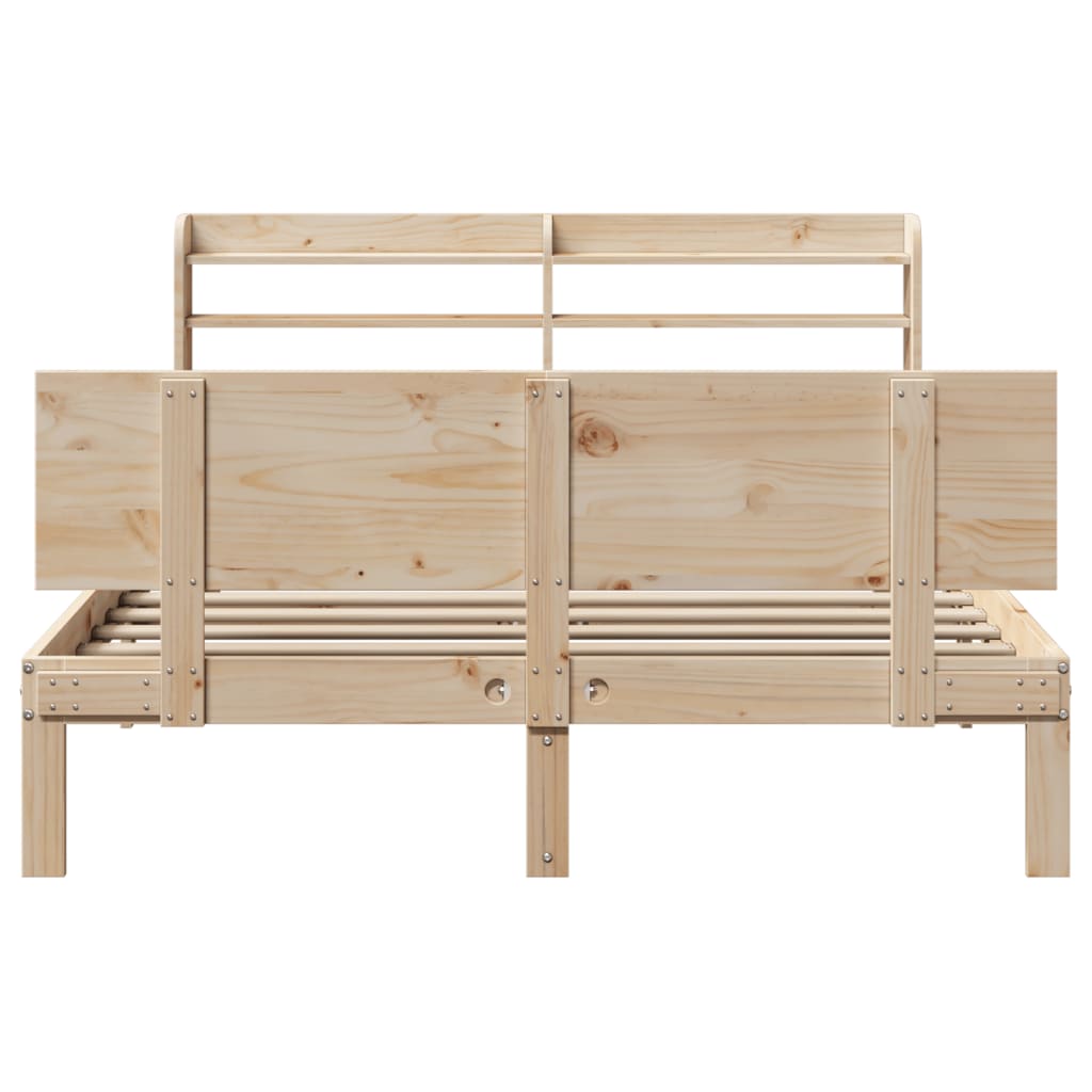 Bedframe met hoofdbord massief grenenhout 120x190 cm is nu te koop bij PeponiXL, paradijselijk wonen!