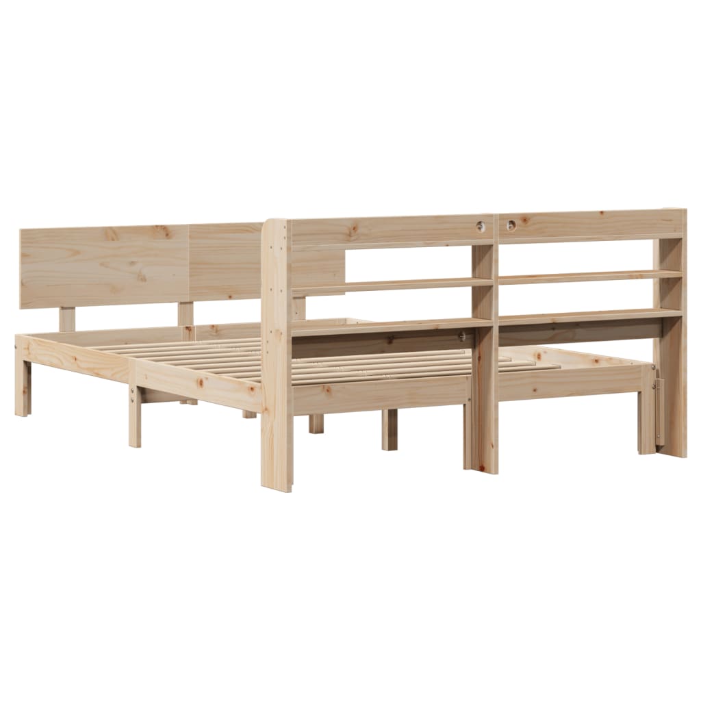 Bedframe met hoofdbord massief grenenhout 120x190 cm is nu te koop bij PeponiXL, paradijselijk wonen!