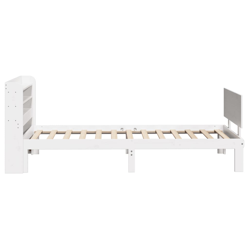 Bedframe met hoofdeinde zonder matras 100x200 cm wit is nu te koop bij PeponiXL, paradijselijk wonen!