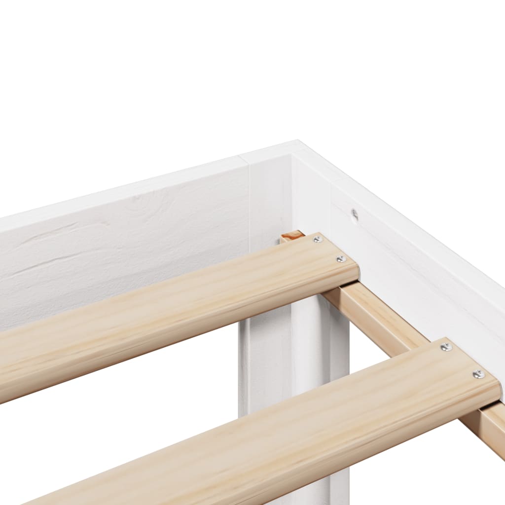 Bedframe met hoofdeinde zonder matras 100x200 cm wit is nu te koop bij PeponiXL, paradijselijk wonen!