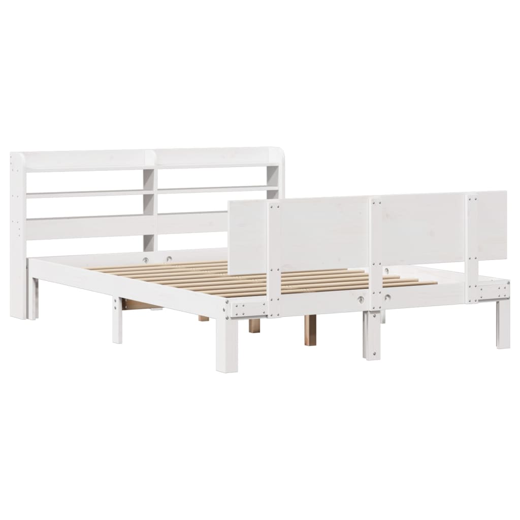Bedframe met hoofdeinde zonder matras 120x200 cm wit is nu te koop bij PeponiXL, paradijselijk wonen!