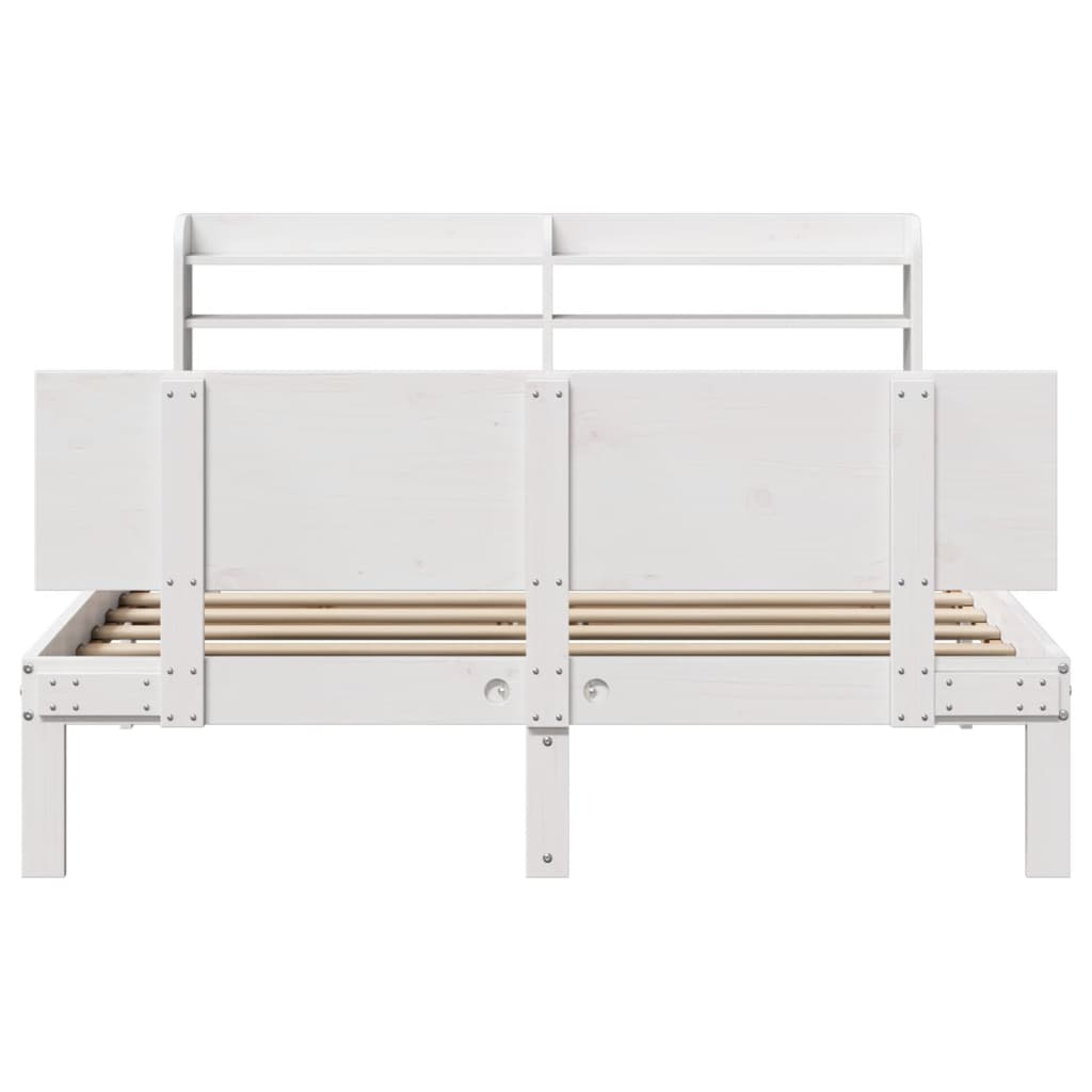Bedframe met hoofdeinde zonder matras 120x200 cm wit is nu te koop bij PeponiXL, paradijselijk wonen!