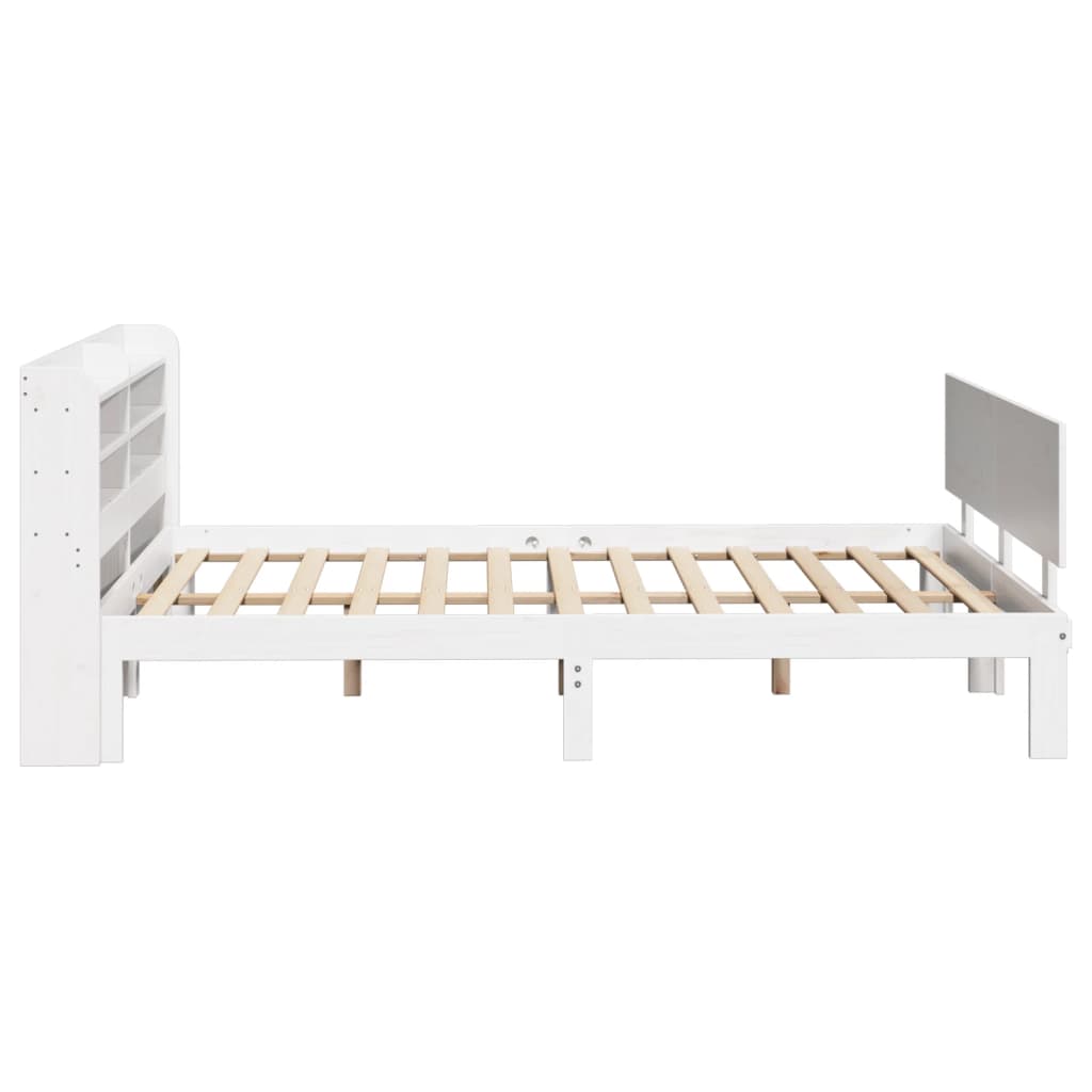 Bedframe met hoofdeinde zonder matras 120x200 cm wit is nu te koop bij PeponiXL, paradijselijk wonen!