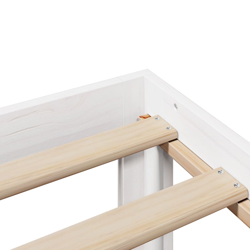 Bedframe met hoofdeinde zonder matras 120x200 cm wit is nu te koop bij PeponiXL, paradijselijk wonen!