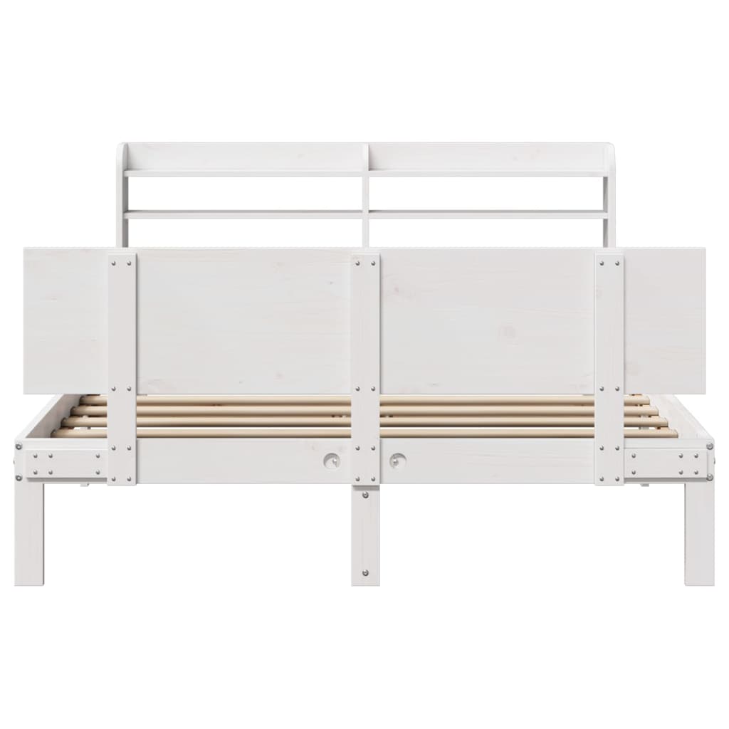 Bedframe met hoofdeinde zonder matras 140x200 cm wit is nu te koop bij PeponiXL, paradijselijk wonen!