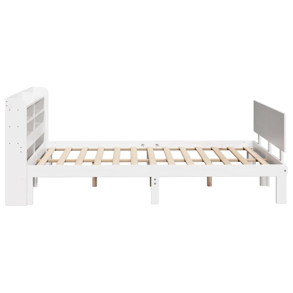 Bedframe met hoofdeinde zonder matras 140x200 cm wit is nu te koop bij PeponiXL, paradijselijk wonen!