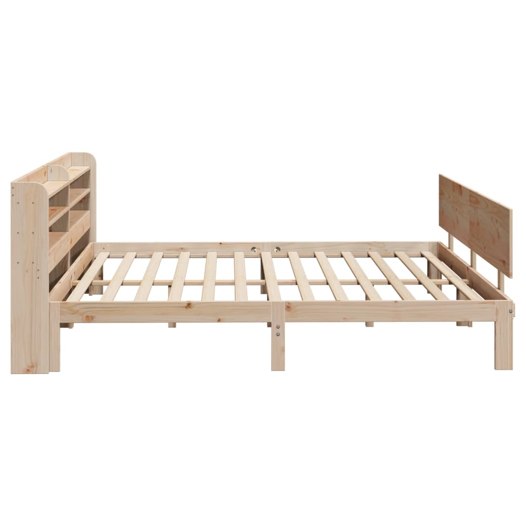 Bedframe met hoofdbord massief grenenhout 200x200 cm is nu te koop bij PeponiXL, paradijselijk wonen!