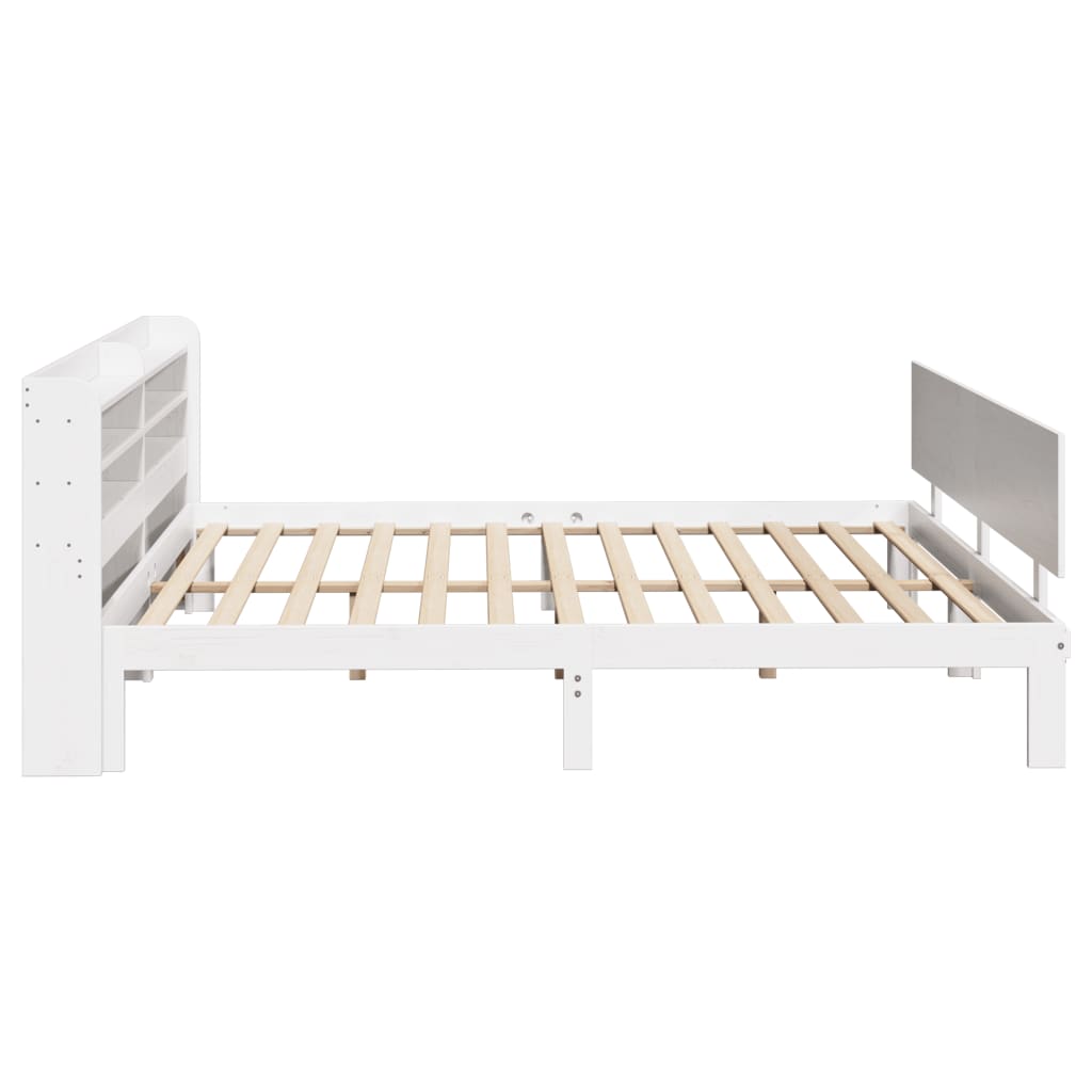 Bedframe met hoofdeinde zonder matras 200x200 cm wit is nu te koop bij PeponiXL, paradijselijk wonen!