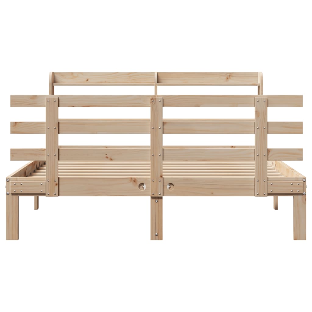 Bedframe met hoofdbord massief grenenhout 120x190 cm is nu te koop bij PeponiXL, paradijselijk wonen!