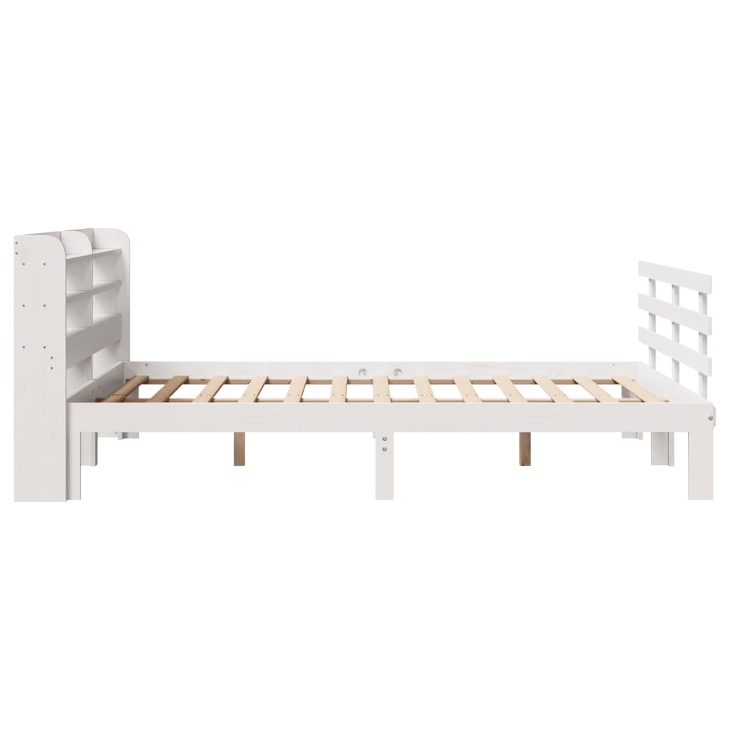 Bedframe met hoofdbord massief grenenhout wit 120x190 cm is nu te koop bij PeponiXL, paradijselijk wonen!