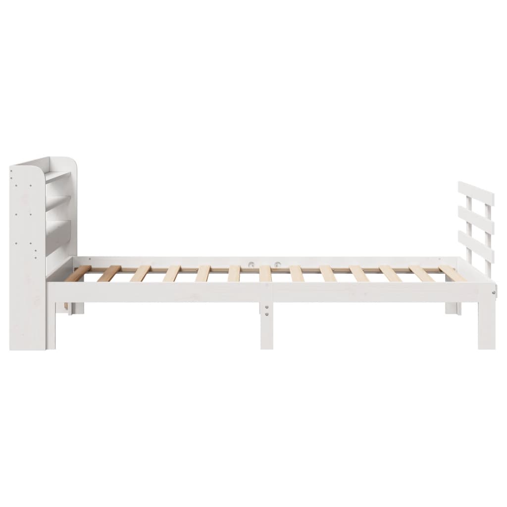 Bedframe met hoofdeinde zonder matras 90x200 cm wit is nu te koop bij PeponiXL, paradijselijk wonen!