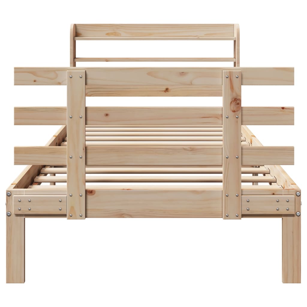 Bedframe met hoofdbord massief grenenhout 100x200 cm is nu te koop bij PeponiXL, paradijselijk wonen!