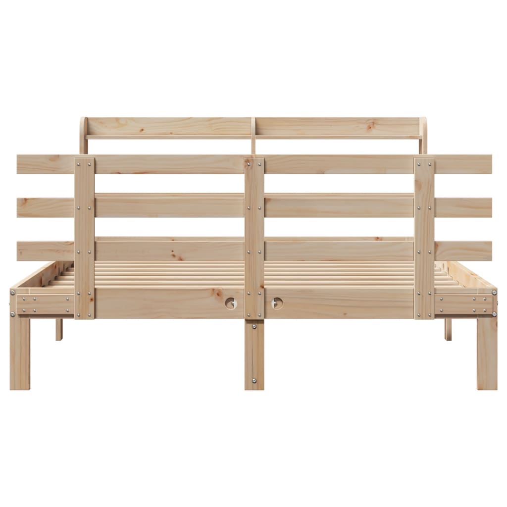 Bedframe met hoofdbord massief grenenhout 120x200 cm is nu te koop bij PeponiXL, paradijselijk wonen!