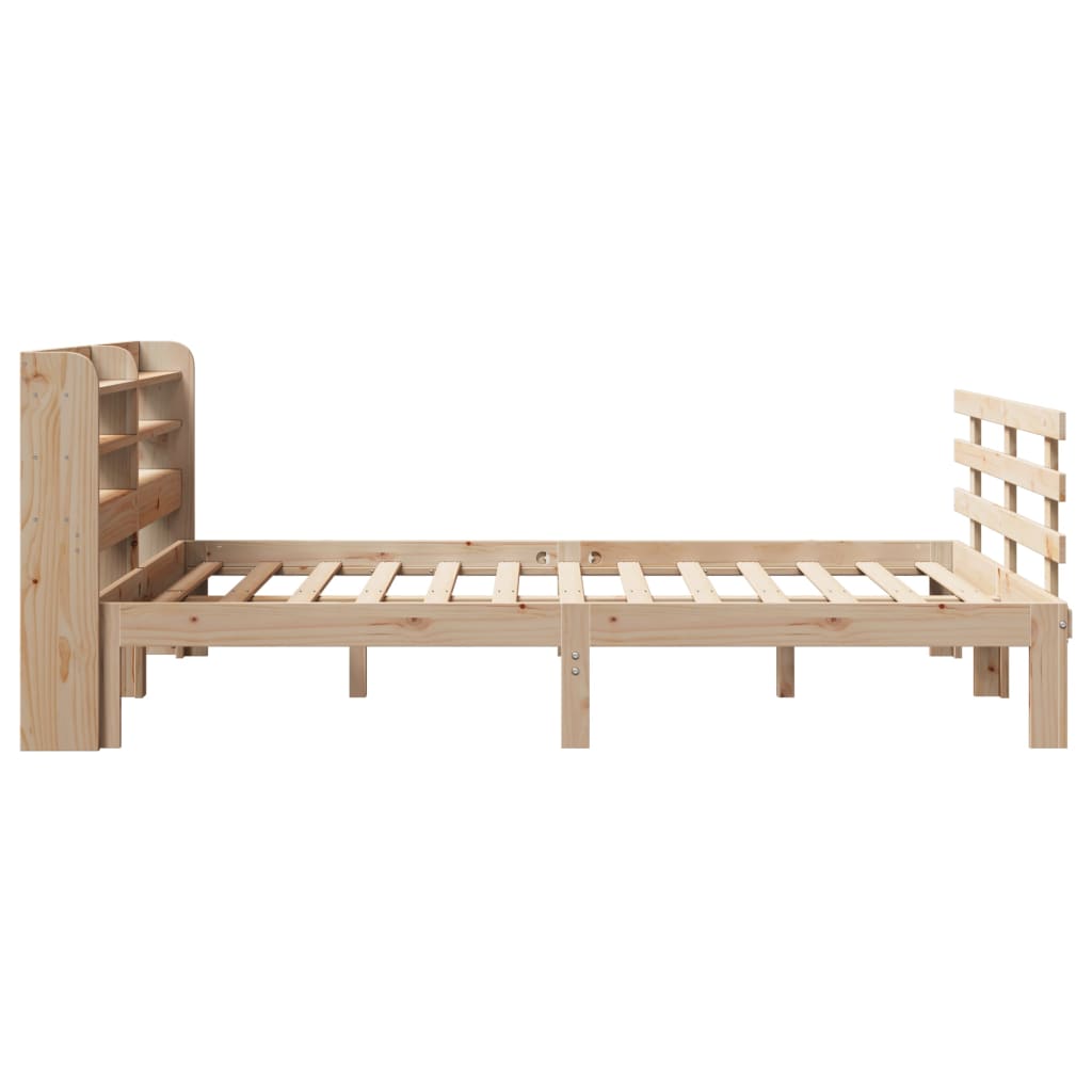 Bedframe met hoofdbord massief grenenhout wit 140x200 cm is nu te koop bij PeponiXL, paradijselijk wonen!