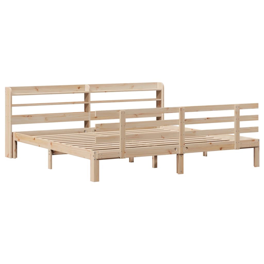 Bedframe met hoofdbord massief grenenhout 180x200 cm is nu te koop bij PeponiXL, paradijselijk wonen!