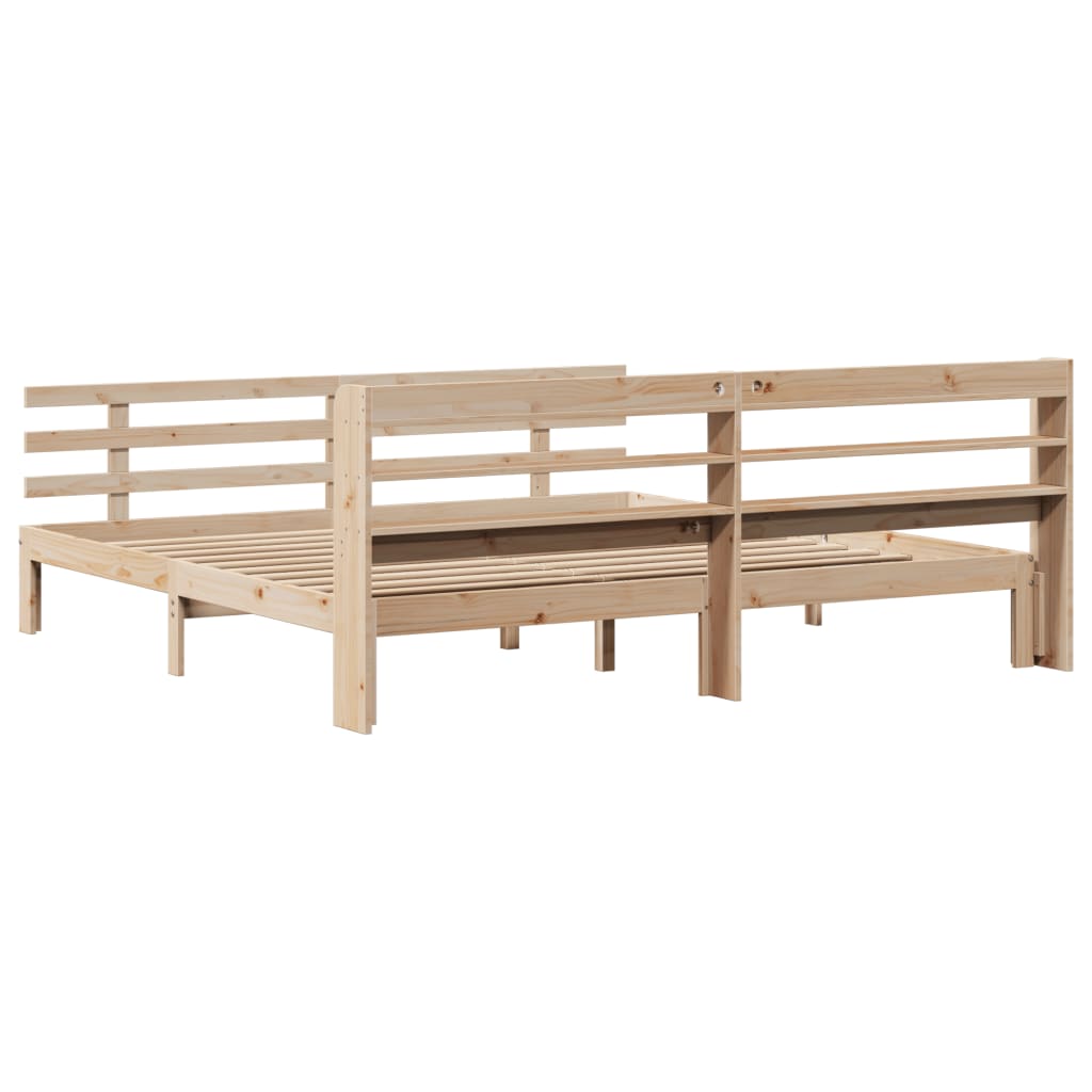 Bedframe met hoofdbord massief grenenhout 180x200 cm is nu te koop bij PeponiXL, paradijselijk wonen!