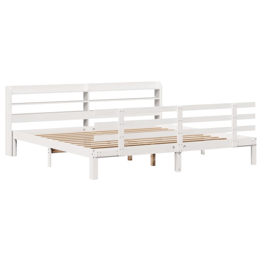 Bedframe met hoofdeinde zonder matras 180x200 cm wit is nu te koop bij PeponiXL, paradijselijk wonen!