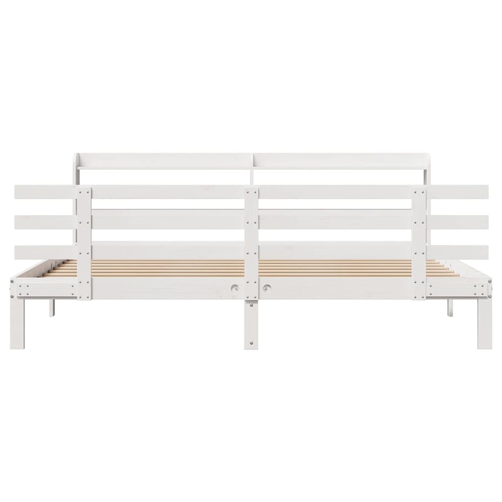 Bedframe met hoofdeinde zonder matras 180x200 cm wit is nu te koop bij PeponiXL, paradijselijk wonen!