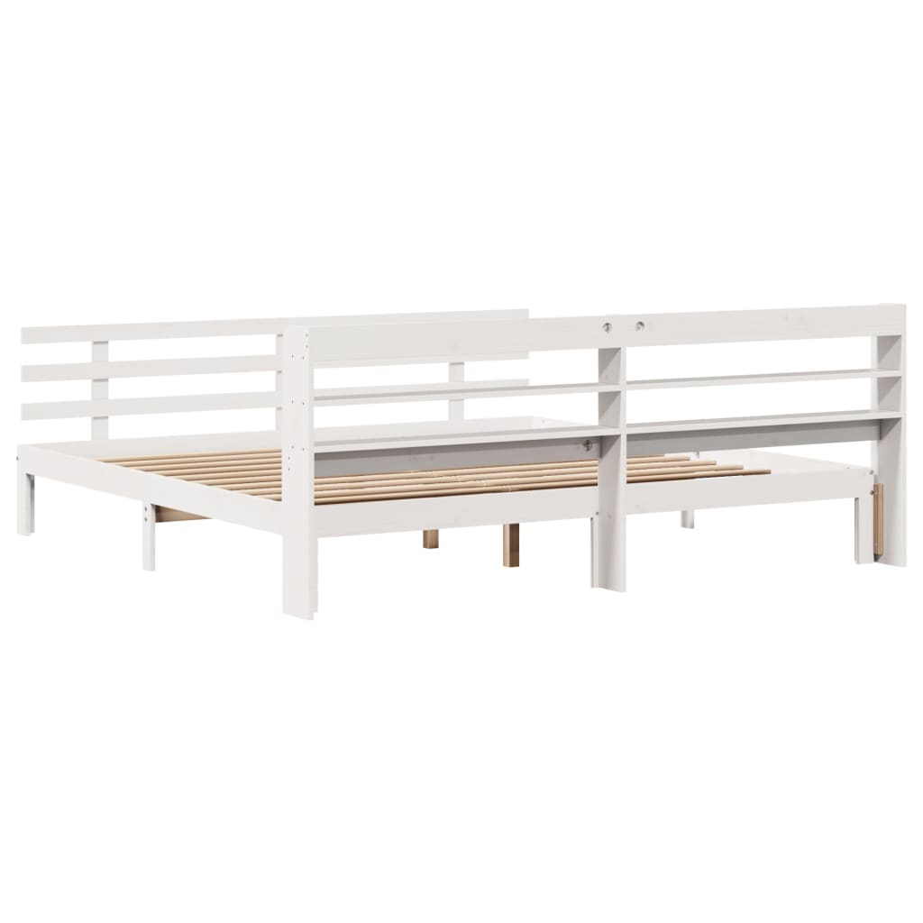 Bedframe met hoofdeinde zonder matras 180x200 cm wit is nu te koop bij PeponiXL, paradijselijk wonen!