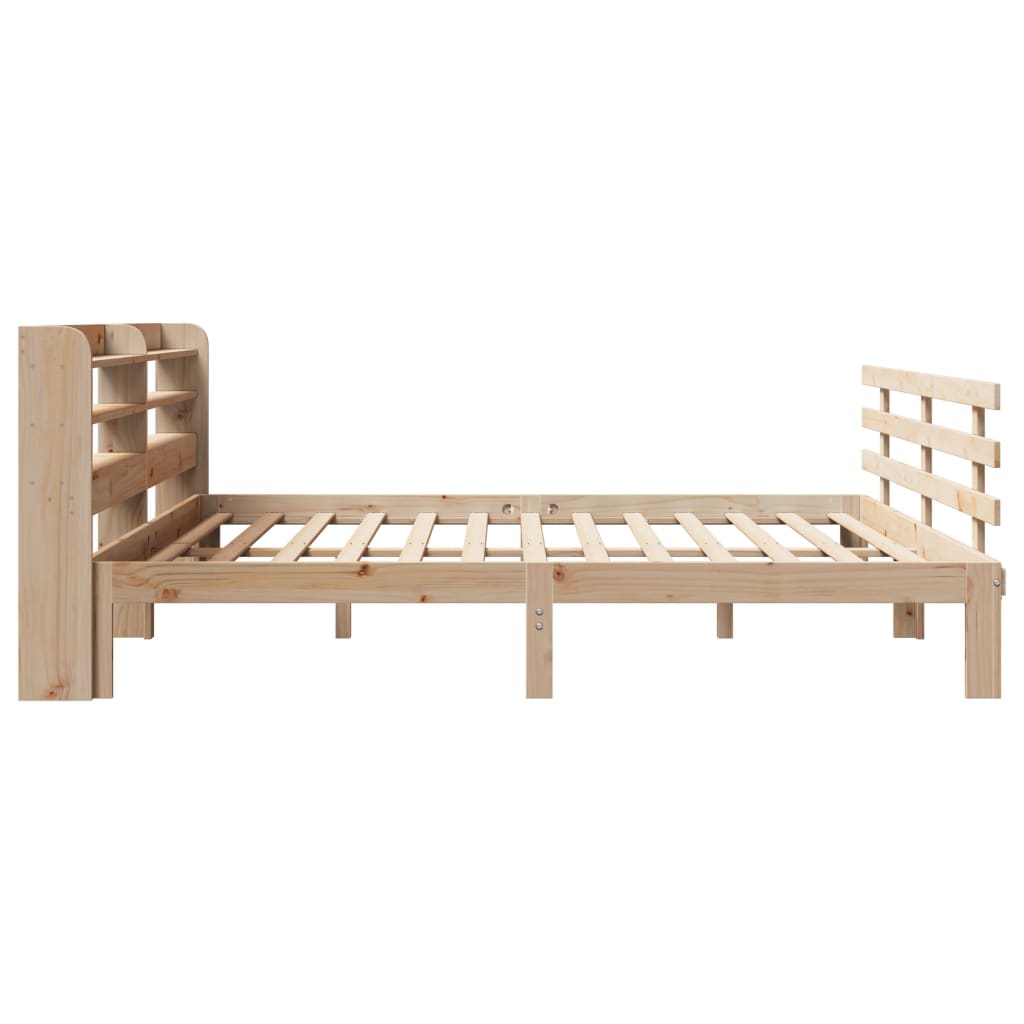 Bedframe met hoofdbord massief grenenhout 200x200 cm is nu te koop bij PeponiXL, paradijselijk wonen!