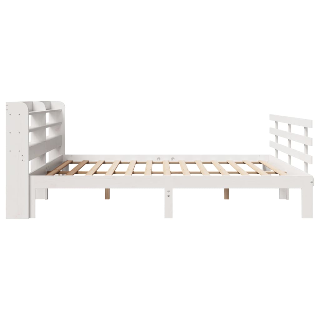 Bedframe met hoofdeinde zonder matras 200x200 cm wit is nu te koop bij PeponiXL, paradijselijk wonen!