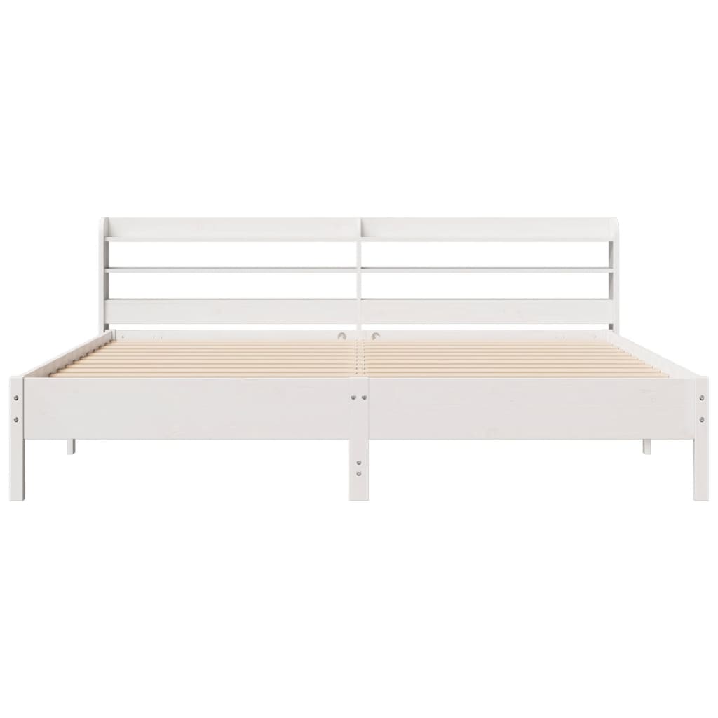 Bedframe zonder matras massief grenenhout wit 200x200 cm is nu te koop bij PeponiXL, paradijselijk wonen!