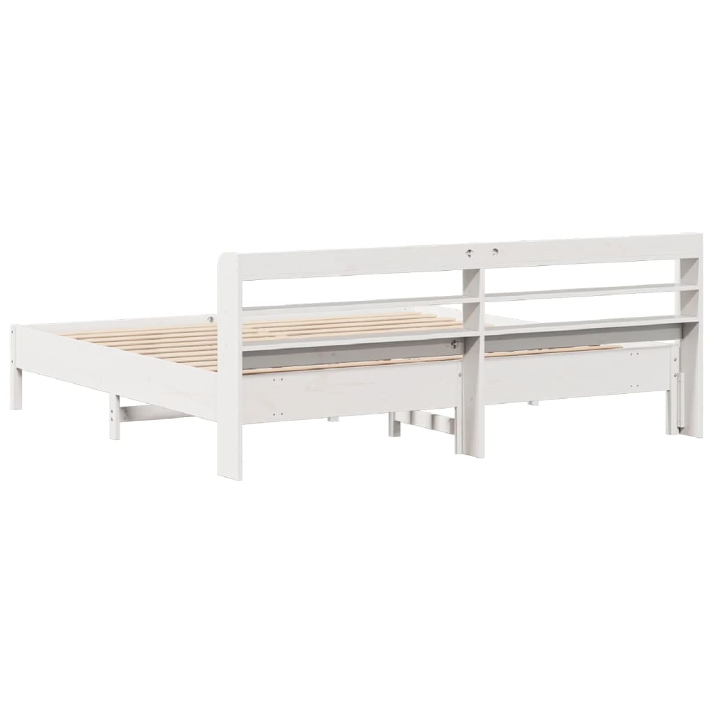 Bedframe zonder matras massief grenenhout wit 200x200 cm is nu te koop bij PeponiXL, paradijselijk wonen!
