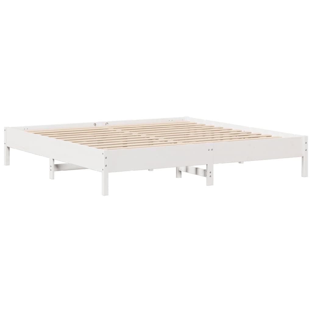 Bedframe zonder matras massief grenenhout wit 200x200 cm is nu te koop bij PeponiXL, paradijselijk wonen!