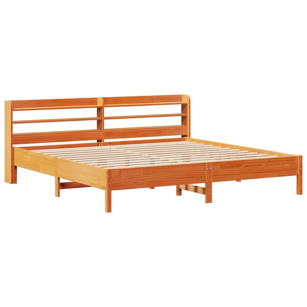 Bedframe zonder matras massief grenenhout wasbruin 180x200 cm is nu te koop bij PeponiXL, paradijselijk wonen!