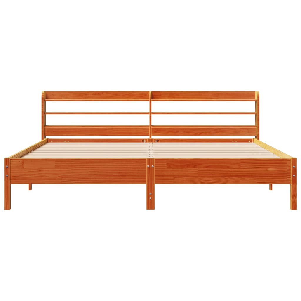 Bedframe zonder matras massief grenenhout wasbruin 180x200 cm is nu te koop bij PeponiXL, paradijselijk wonen!