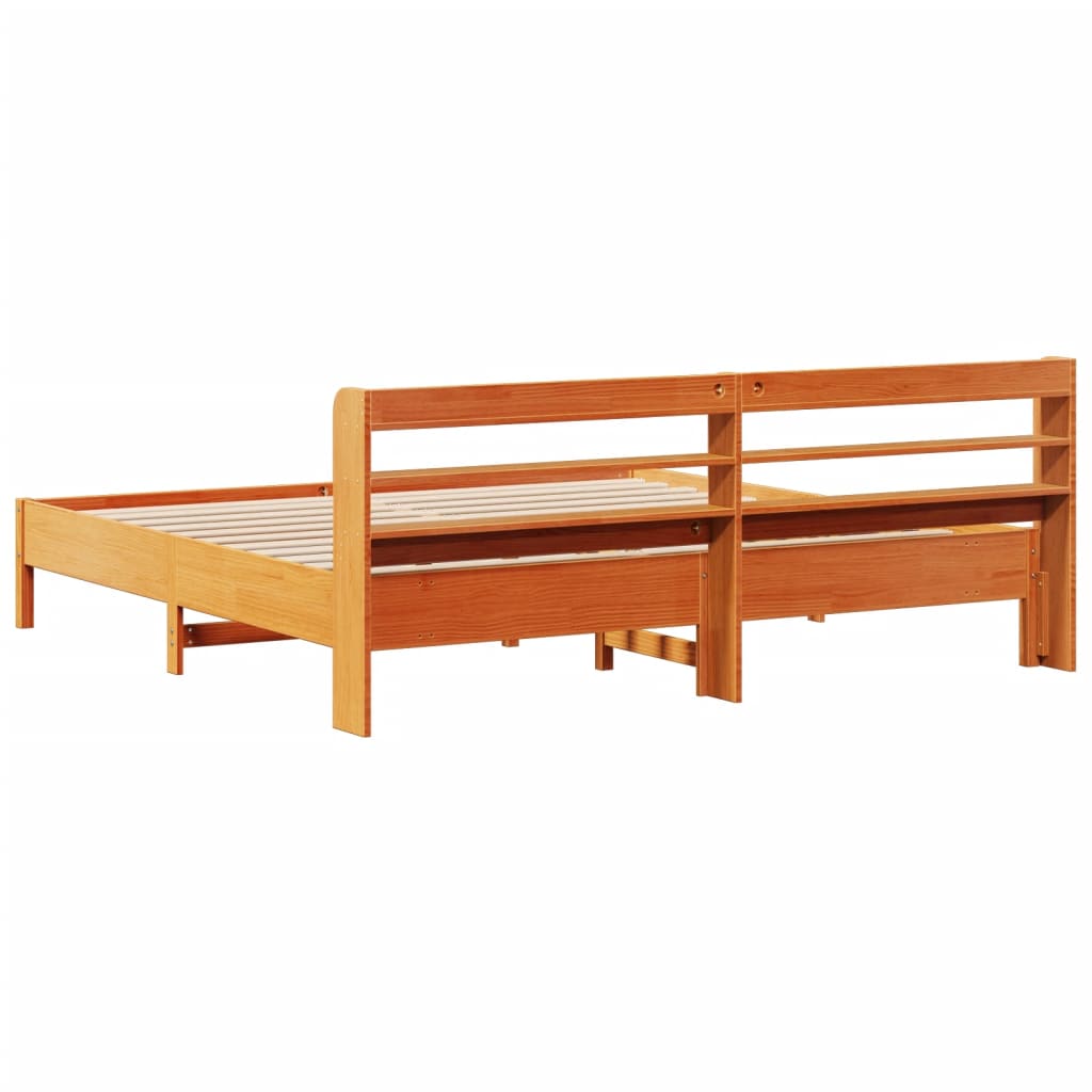 Bedframe zonder matras massief grenenhout wasbruin 180x200 cm is nu te koop bij PeponiXL, paradijselijk wonen!