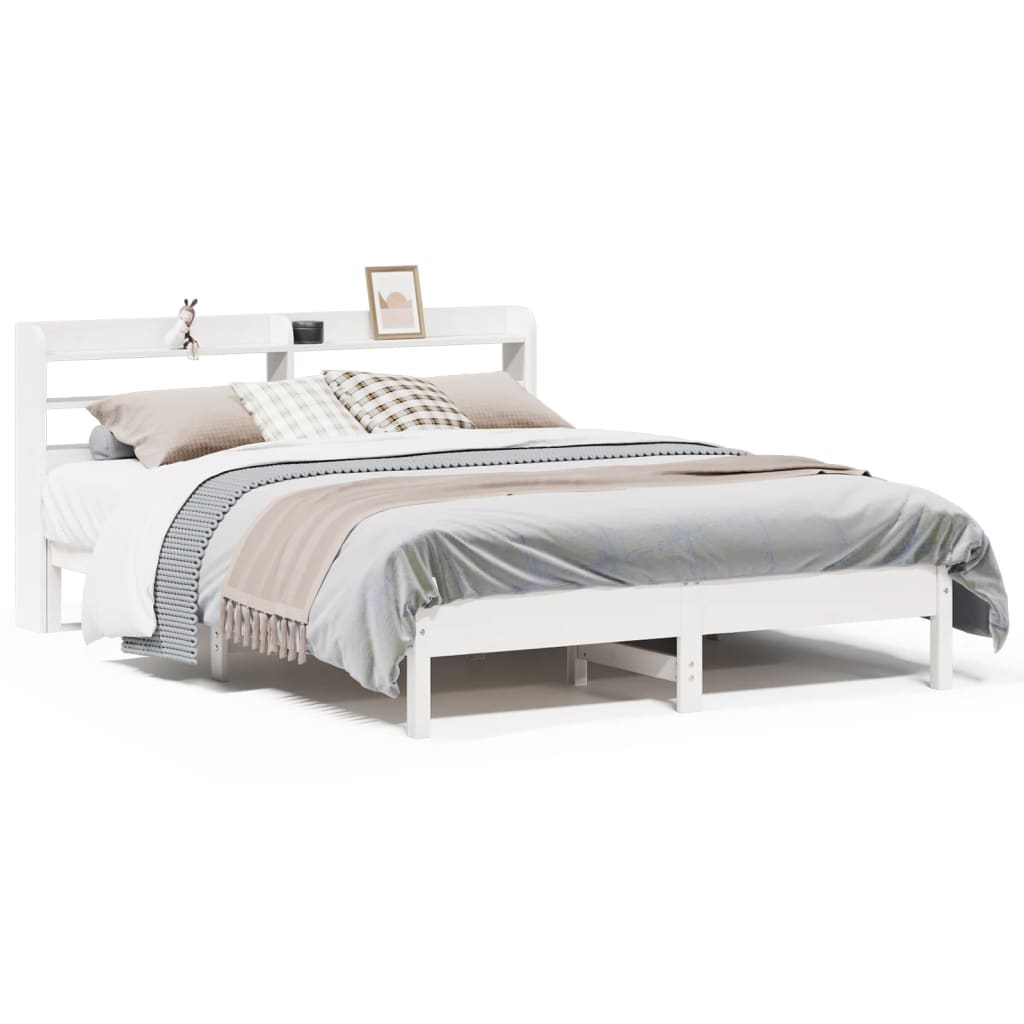 Bedframe zonder matras massief grenenhout wit 160x200 cm is nu te koop bij PeponiXL, paradijselijk wonen!