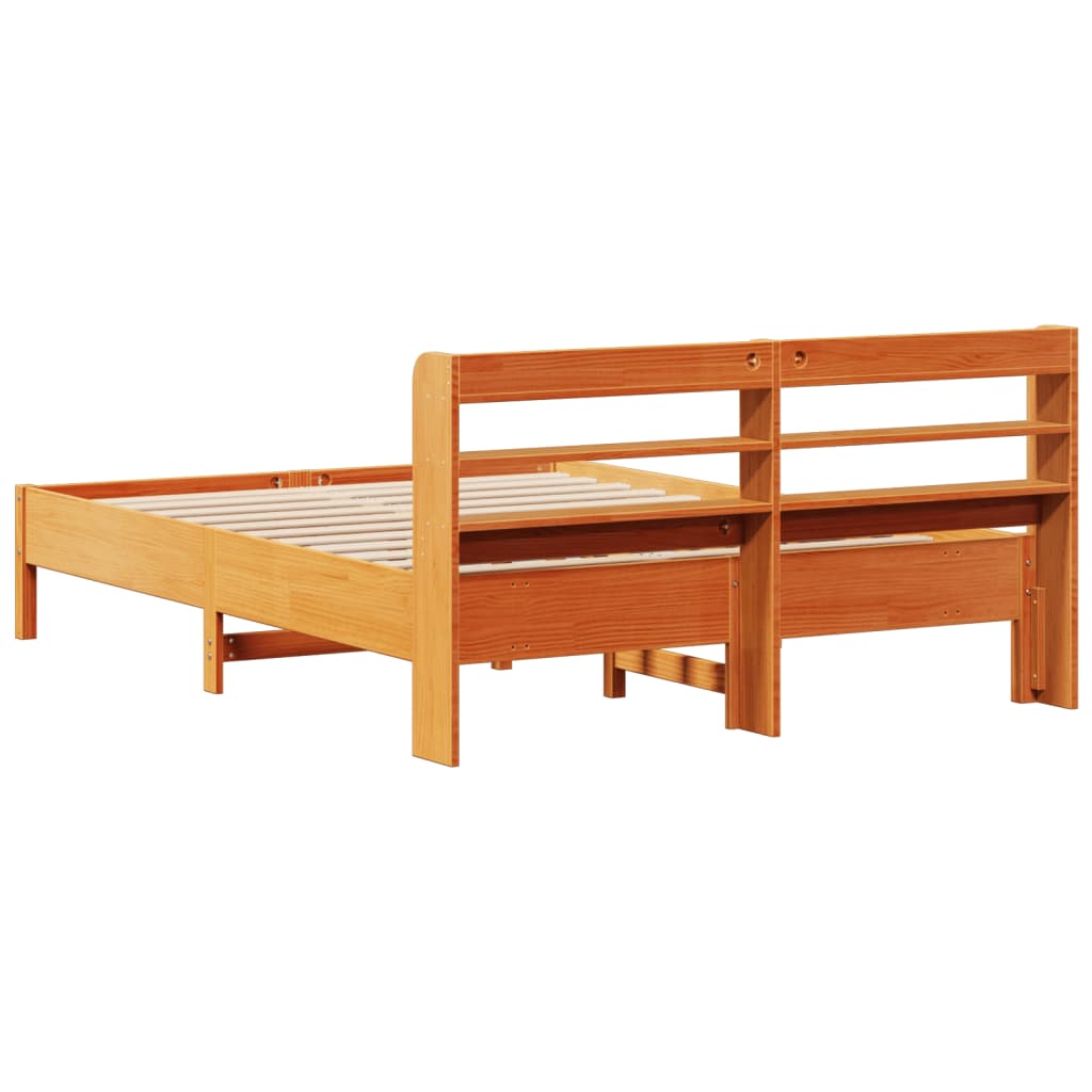 Bedframe zonder matras massief grenenhout wasbruin 160x200 cm is nu te koop bij PeponiXL, paradijselijk wonen!