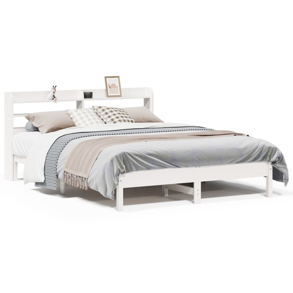 Bedframe zonder matras massief grenenhout wit 150x200 cm is nu te koop bij PeponiXL, paradijselijk wonen!