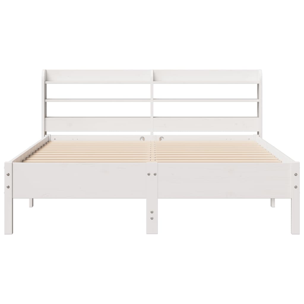 Bedframe zonder matras massief grenenhout wit 150x200 cm is nu te koop bij PeponiXL, paradijselijk wonen!