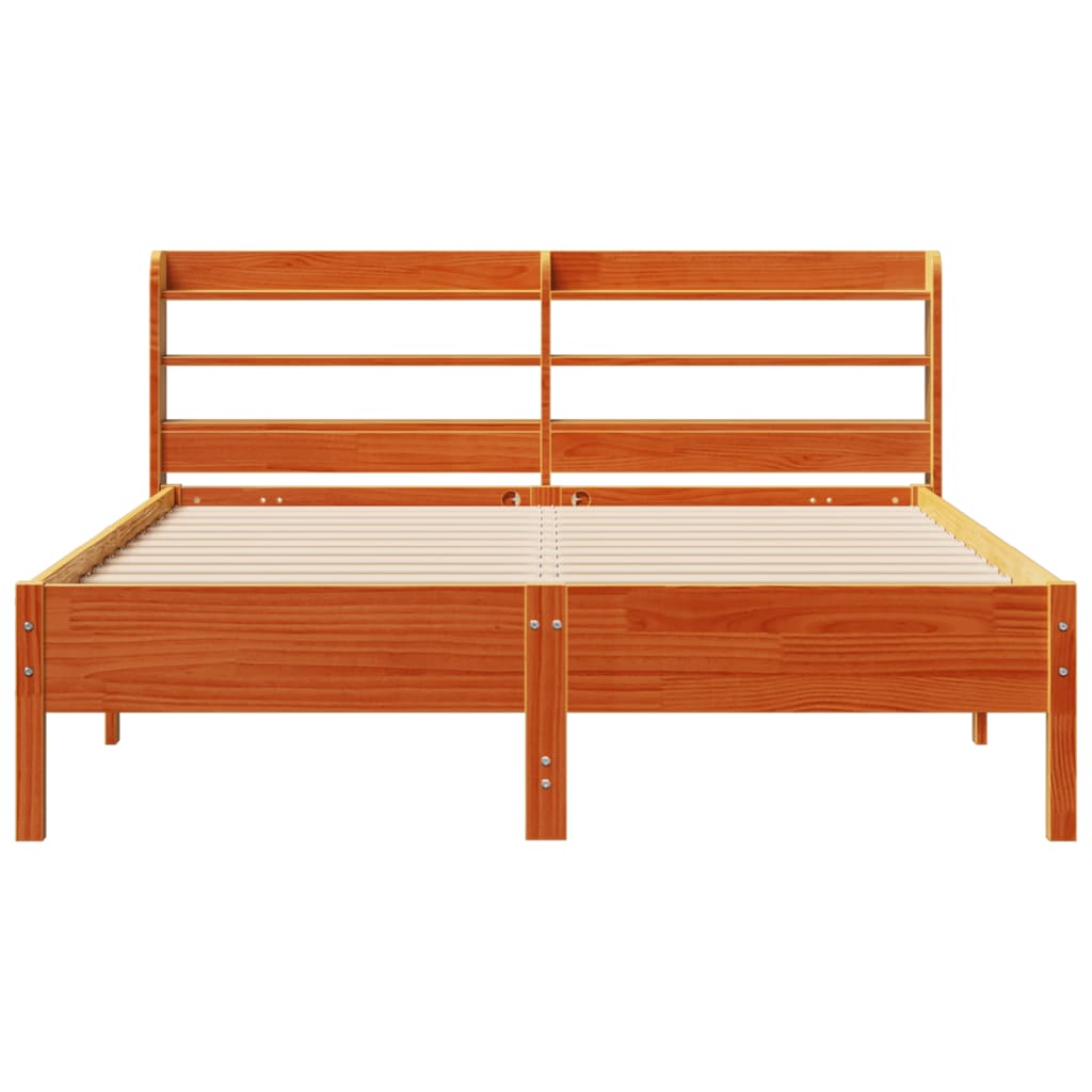 Bedframe zonder matras massief grenenhout wasbruin 150x200 cm is nu te koop bij PeponiXL, paradijselijk wonen!