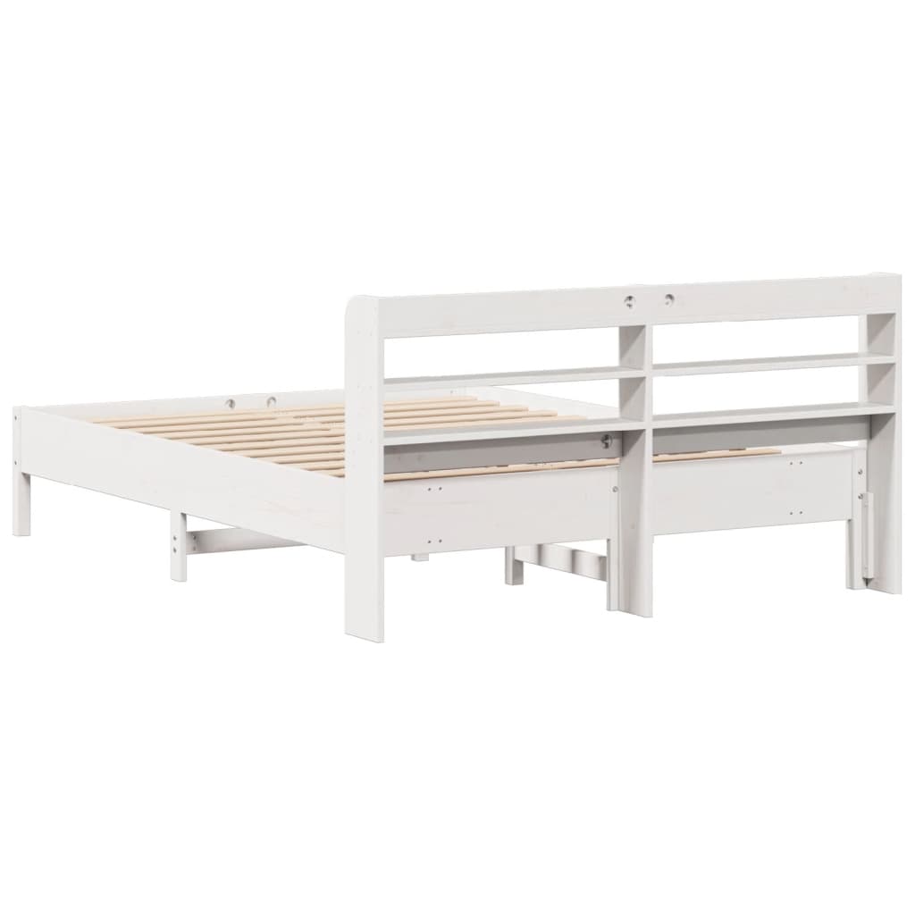 Bedframe zonder matras massief grenenhout wit 140x200 cm is nu te koop bij PeponiXL, paradijselijk wonen!