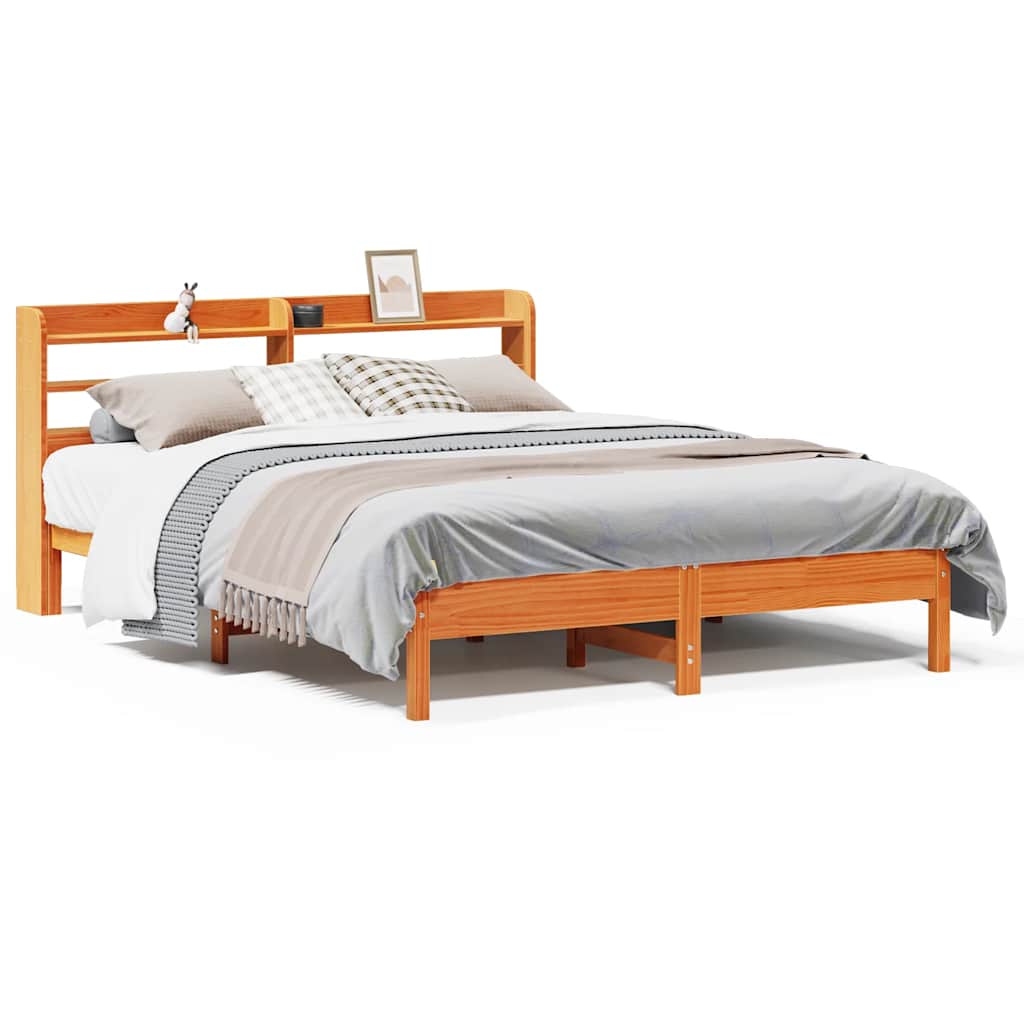 Bedframe zonder matras massief grenenhout wasbruin 140x200 cm is nu te koop bij PeponiXL, paradijselijk wonen!