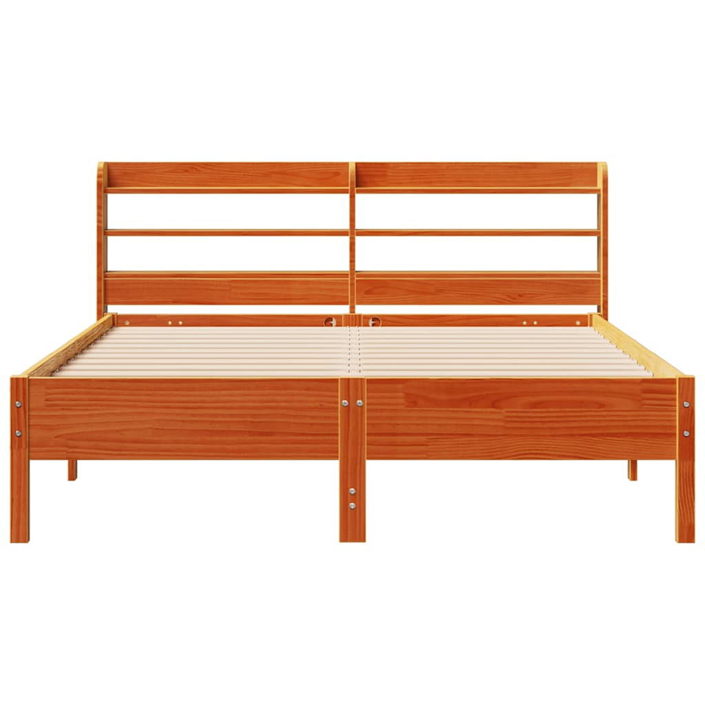 Bedframe zonder matras massief grenenhout wasbruin 140x200 cm is nu te koop bij PeponiXL, paradijselijk wonen!