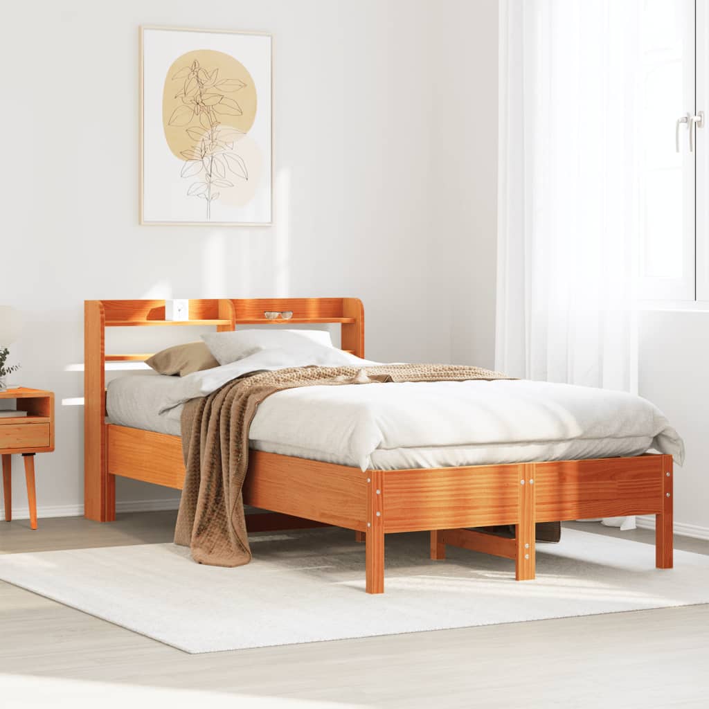Bedframe zonder matras massief grenenhout wasbruin 100x200 cm is nu te koop bij PeponiXL, paradijselijk wonen!