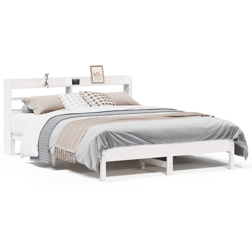 Bedframe zonder matras massief grenenhout wit 140x190 cm is nu te koop bij PeponiXL, paradijselijk wonen!