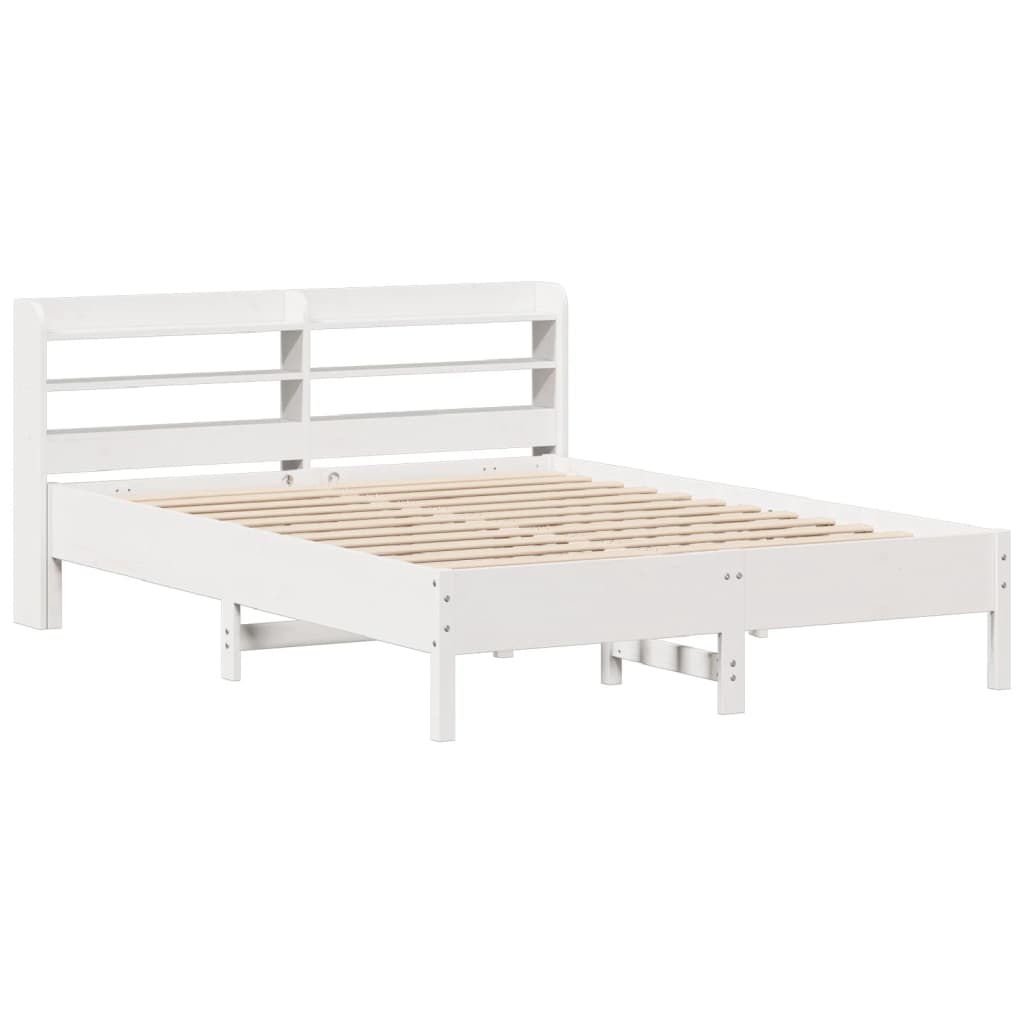 Bedframe zonder matras massief grenenhout wit 140x190 cm is nu te koop bij PeponiXL, paradijselijk wonen!